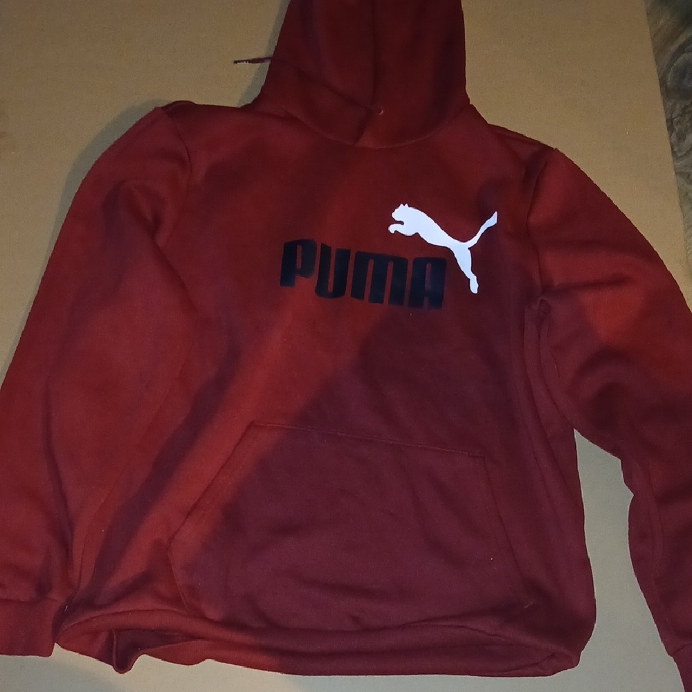 PUMA Men's Burgundy Hoodie Sweater